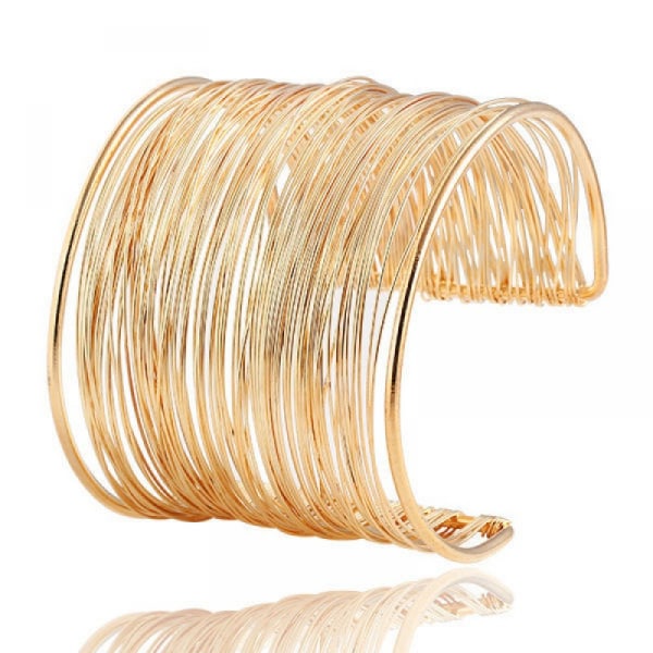 1Pcs Bracelets Gold Plated Open Cuff Bangles Gift Choice for Women & Girls Fashion Classic Bohemia