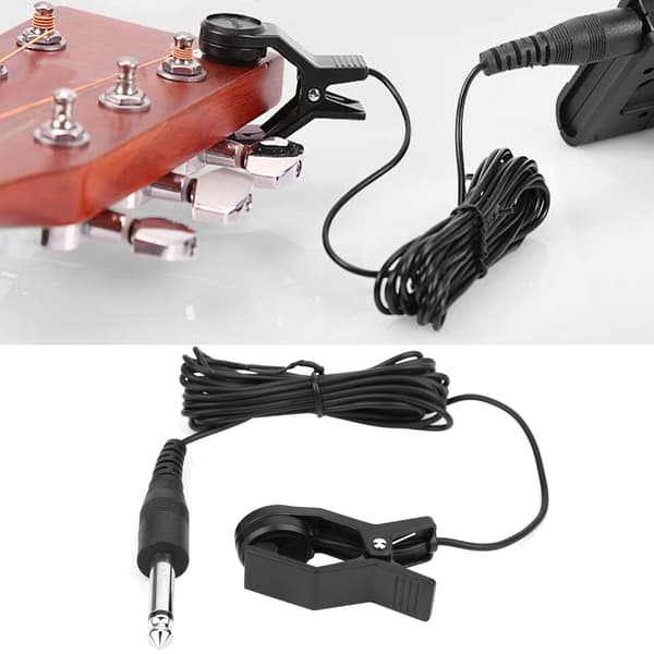 Pickup Clip Svart Plast Gitarr Universal Musikinstrument Tillbehör 2,5 Meter