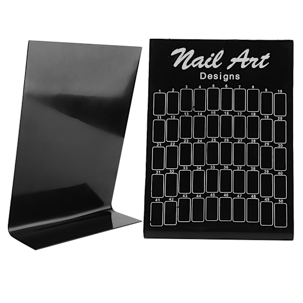 50 stk. Neglekunst Falske Spidser Diagram Display Board Palet Negletips Polsk Gel Farvekort (Sort)