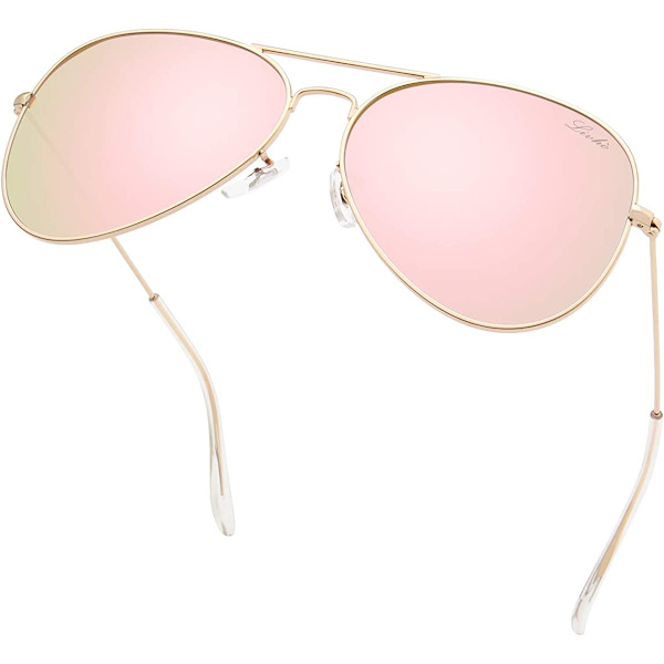 Klassinen Polarisoivat Aviator-Aurinkolasit UV-Peilipintaiset Linssit Metalli Retro Varjot