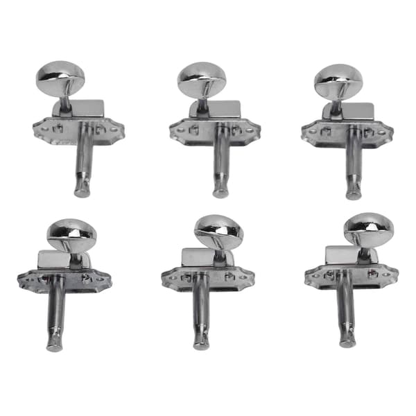 6 st gitarrsträngstämningsmekanik i metall, stämnyckel, maskinhuvudset, kit för akustisk elgitarr, silver