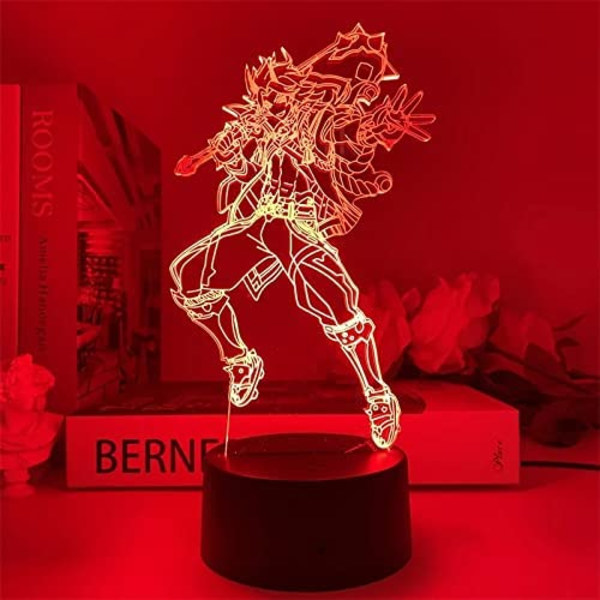 Genshin Impact Arataki Itto Lampe LED Natlampe 3D Illusion Lampe Spil Elskere Gave Lys til LED Natlamper til Børneværelse D