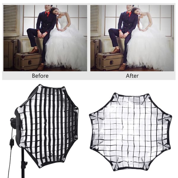 Nonwoven gitter til Speedlite Softbox Flash Studio Light Control Fototilbehør (80cm)