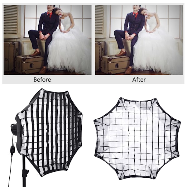 Vävnad för Speedlite Softbox Flash Studio Ljuskontroll Fototillbehör (80cm)