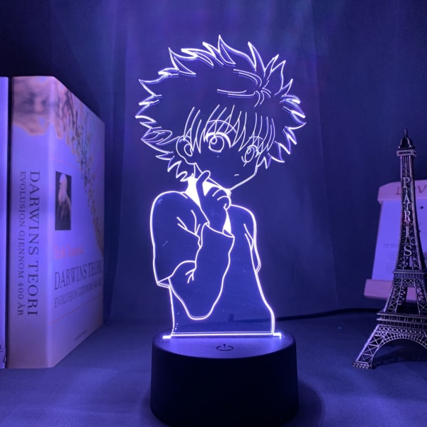 Wekity 3D Illusion Nattljus Anime Character Skrivbordslampa USB -driven 7 färger LED-ljus med pekbrytare för barn Present inredning i sovrummet