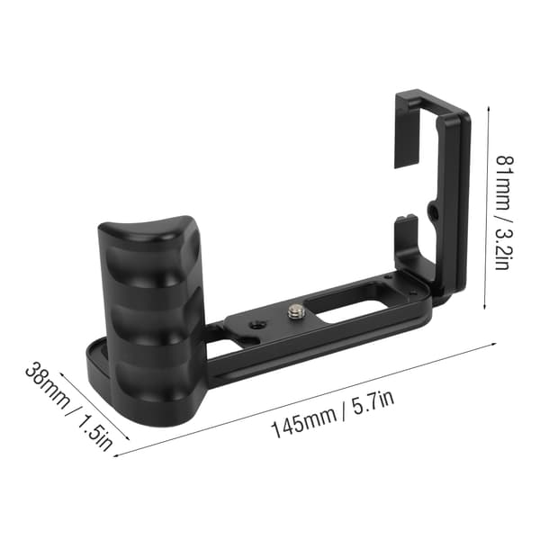 Holdbar sort L-formet kamerabeslag Quick Release lodret greb til FUJIFILM X T3