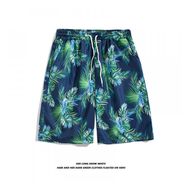 Strandshorts med färgglada print för män Hot Summer Badbyxor Sport löparbaddräkter med mesh -DK7029