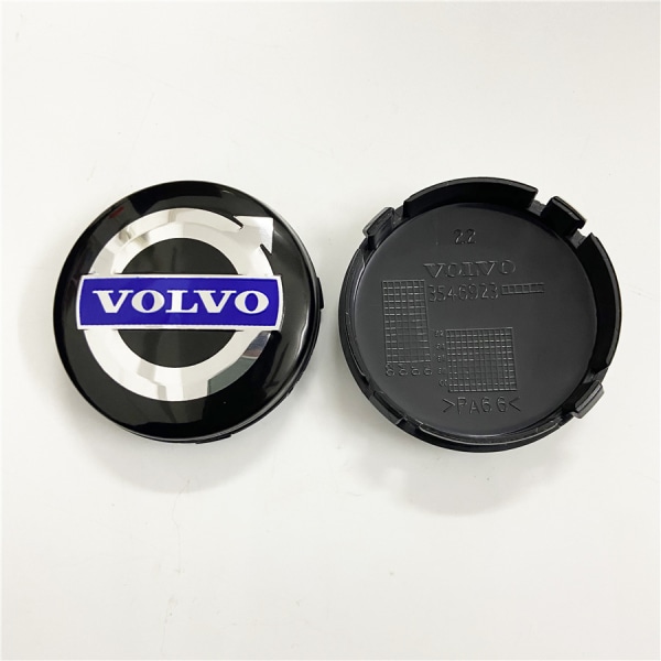 ABS cover till Volvo cap VOLVO Volvo navbils logotyp 64mm-Volvo blå och svart (fyrapack)