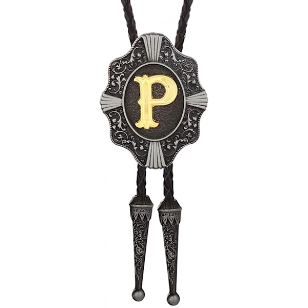 Bolo Tie för män - Vintage Initial Letter ABCDMJR till Z Western Cowboy Costume Wedding Bolo Ties