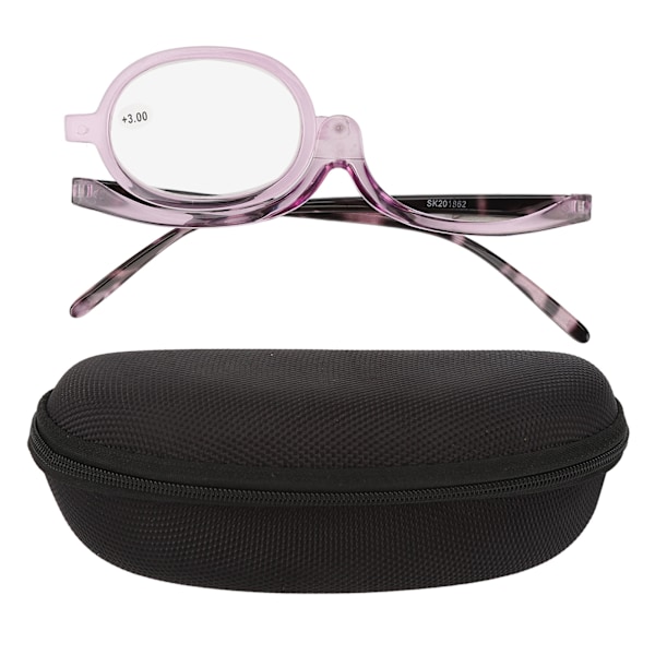 Makeup Reading Glasses Single Lens Magnifying Flip Down Rotating Makeup Glasses for Eyes +3.00