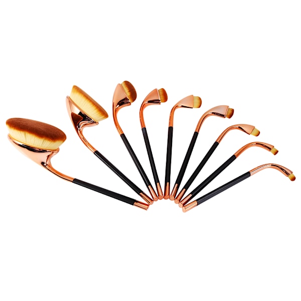 Oval Ansigtskontur Kosmetisk Foundation Makeup Børster (Rose Gold)