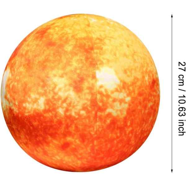 Ultrarealistisk 3D Planet, Måne, Jorden, Solen, Pude Plys Legetøj, til Børn Teenagere Voksne, til Lærere og Forældre, Undervisningslegetøj The Sun