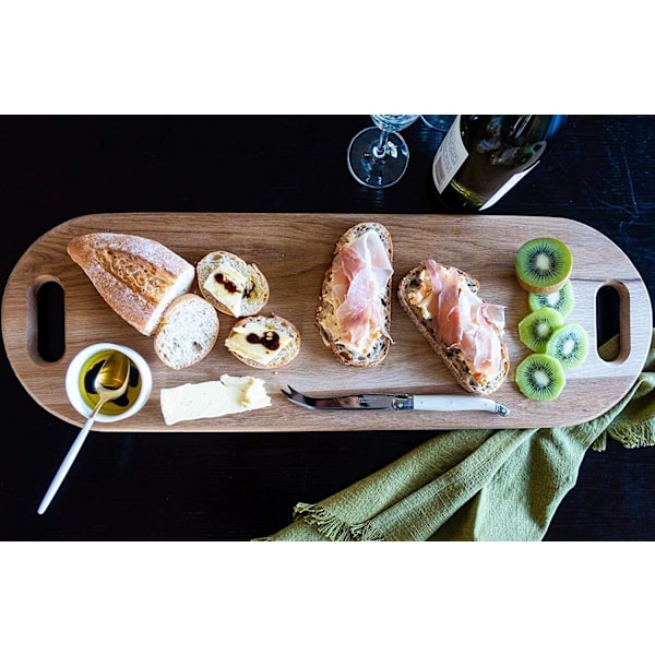 LUX Amerikansk eiketre Oversized Charcuterie Board Ekstra lang 26\" x 8,7\" | Ostebrett med håndtak | Fruktbeitefat | Servering