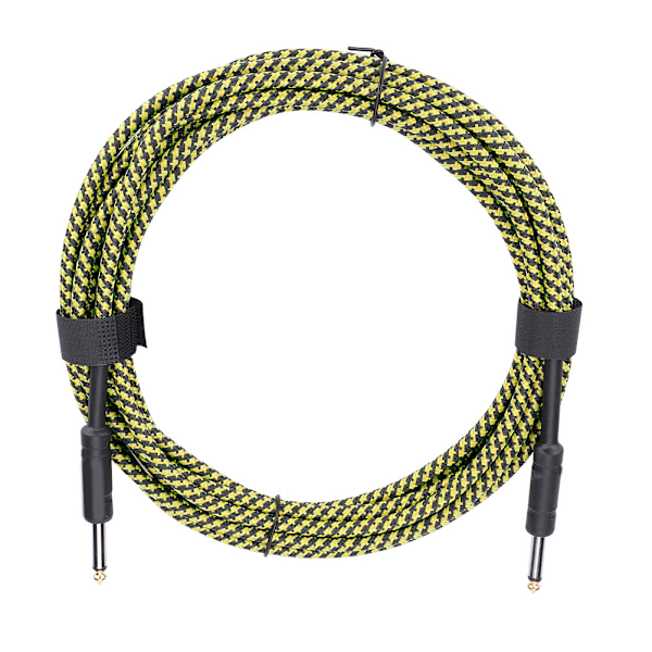 IRIN 6m/20ft 6.35mm Male to Male Straight Braided AMP Instruments AudioCable(Yellow+Black)