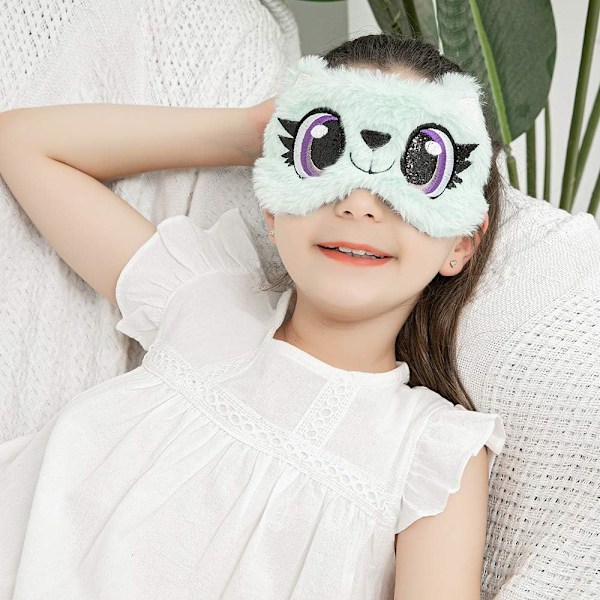 Sovmask Djur Sovmask Ögonskugga Rolig Ögonmask för Sömn Kvinnor Män Barn (Grön)
