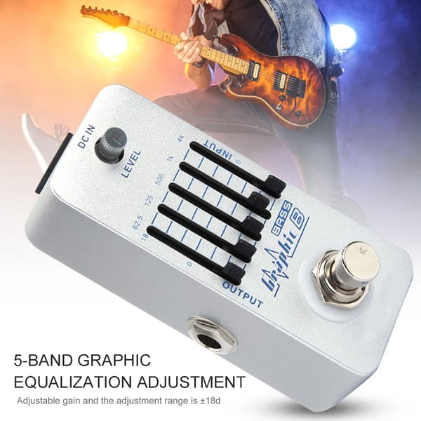 Metal Shell Grafisk B Bass EQ Effektpedal ±18dB Justerbar Guitar Equalizer