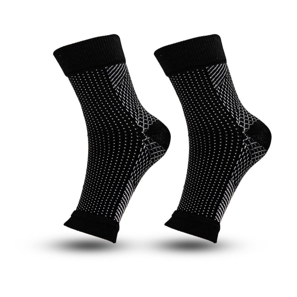 Plantar Fasciitis Relief Socks (1 par) för kvinnor och män - Bästa kompressionsärmar för hela dagen (Small Medium i svart)