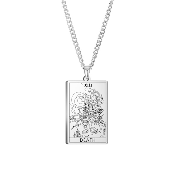 Europeisk och amerikansk vintage rostfritt stål tarot-hänge halsband