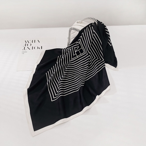 27,5 x 27,5 Kvadratisk Silkesliknande Hårduk Huvud Sovande Wrap Satin Huvudduk, Svart-17