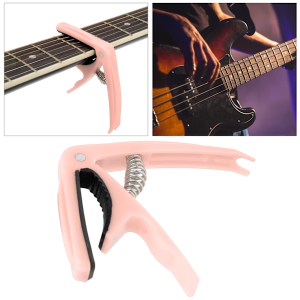 Guitar Capo Klemning ABS Skal Strengeinstrument Spiller Tuning Tilbehør med FjederLet Rosa