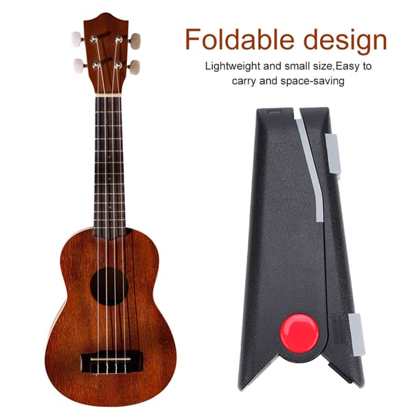 Bærbar justerbar sammenklappelig pladsbesparende stativ til ukulele violin
