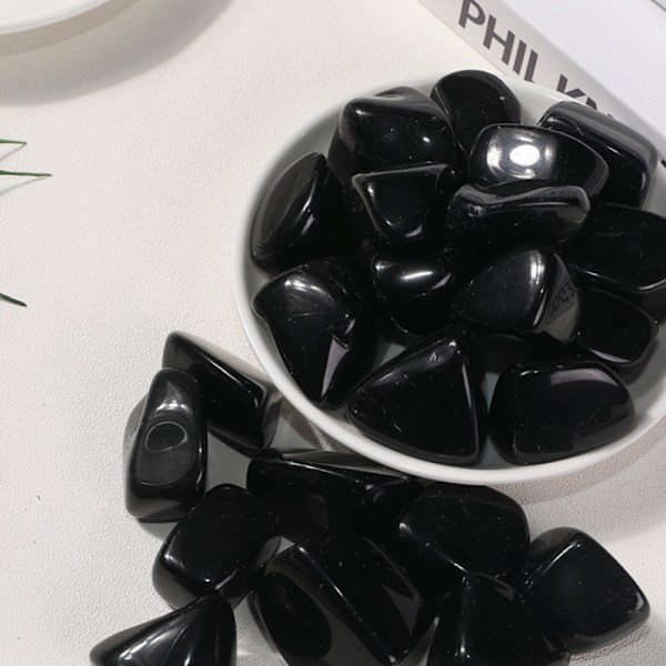 1,1 pund naturligt sort obsidian krystalsten, sorte sten i løs vægt, krystaller og helbredende sten, polerede sten til dekoration