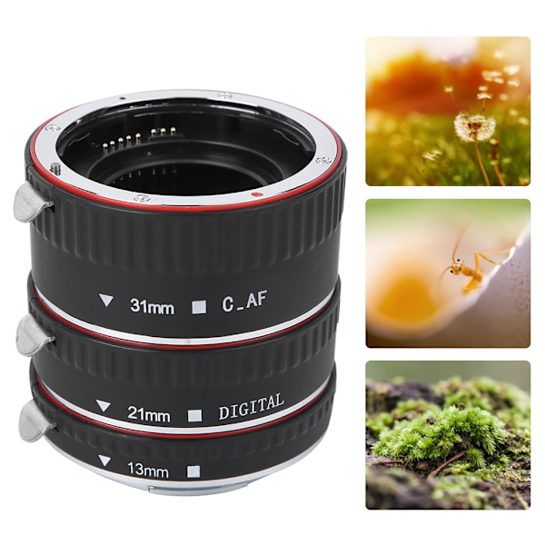 Automatisk fokuseringsadapterring i plast för makroobjektiv i silver-koppar-legering för Canon EOS-kameror