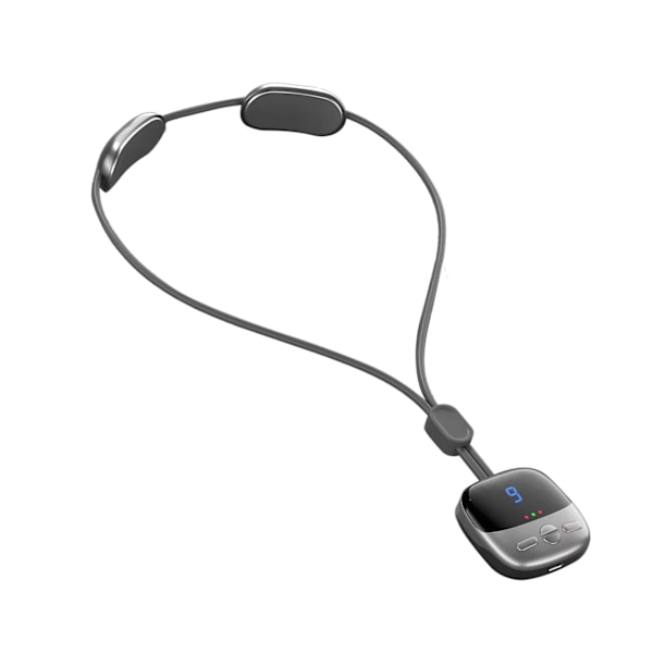 Mini Halskjede Nakkemassasje 4 Moduser 9 Styrke 3 Gir Varm Kompress Dual Puls Smart Henger Massasje Grå
