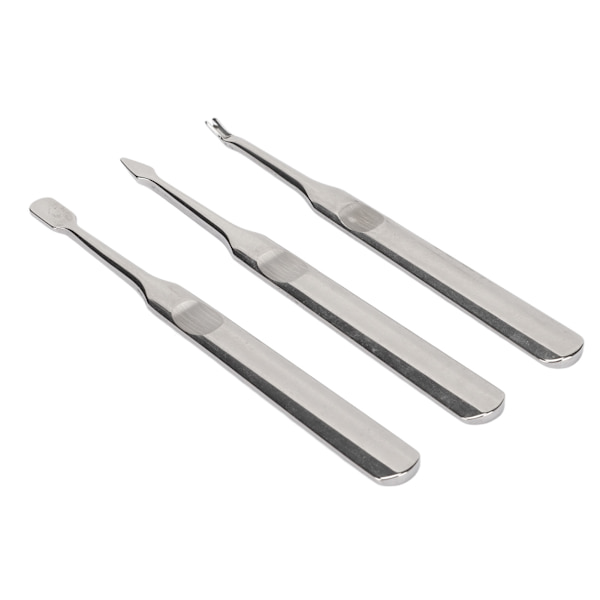 3-pack Nagelkutikula Trimmer i Rostfritt Stål Professionell Nagelkutikula Avlägsnare Pusher för Manikyr