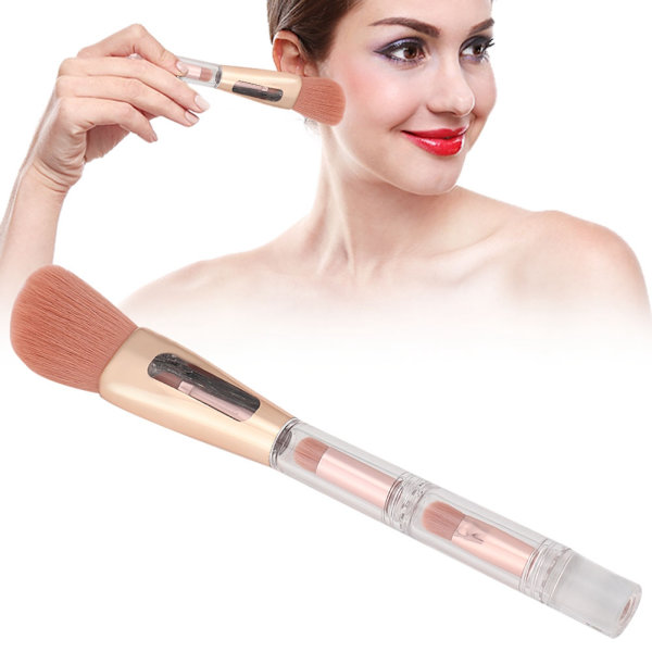 ZOREYA Super Soft 4-i-1 Bärbar Makeupborste Multifunktionell Kosmetisk Borste