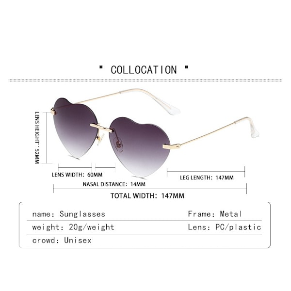 Fashion Dam Sunglasses Gradient Utan Ram Sun glasögon