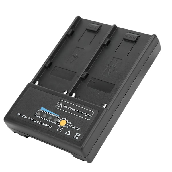 Plast svart batterikonverteradapterplatta med dubbla fack för Sony V Mount NP F550 NP F750 NP F970-serien