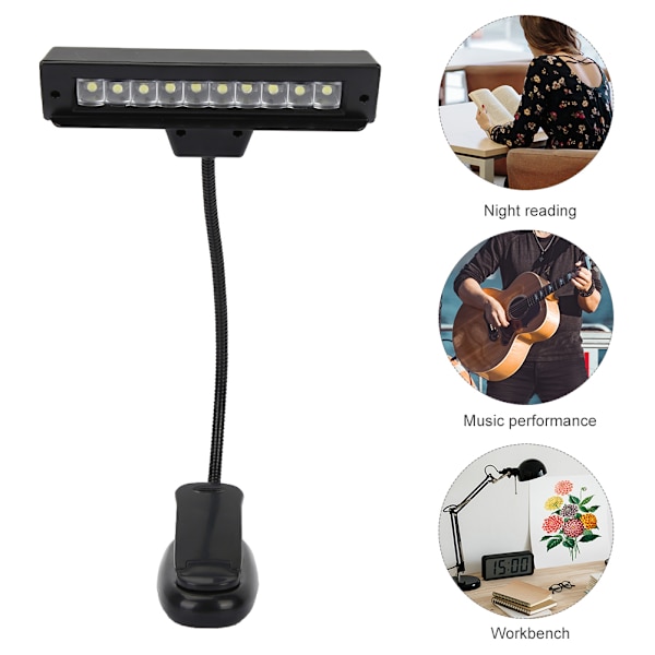USB-liitäntäinen nuottitelineen valo, joustava kaulan, kannettava lukulampun LED-valo