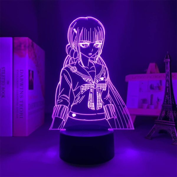 3D nattlys Harukawa Maki Anime LED-illusjonslampe Jenter soveromdekorasjon USB-bordlampe Barn bursdagsgave (fjernkontroll 16 farger)