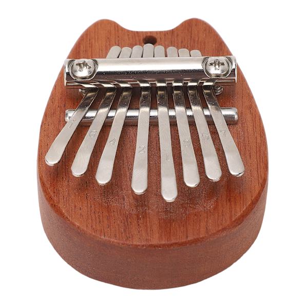 Mini Kalimba 8 tangenter - Klar og behagelig lyd - Enkelt å spille - Bærbar tommelfingerpiano med hengetau XA67 Kattehode