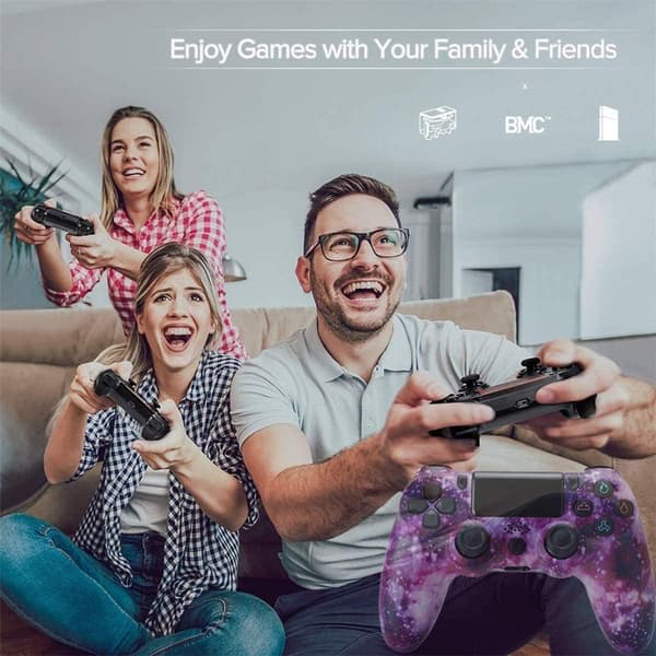 Dotpet PS4-kontroller, Trådløs kontroller kompatibel med PS4/PS4 Pro/PS4 Slim/PC med berøringspanel/lydfunksjon/6-akset sensor/Du