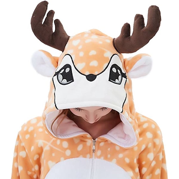 Fleece barnkläder tiger onesie pyjamas jul halloween djur cosplay pyjamas kostym  Sika hjort 100 yards