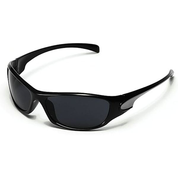 Wrap Around Y2k Sport Solbriller Goggle Nye Kvinner Menn 2000-talls Punk Speil Solbriller Kvinnelige Shades Briller UV400 Black