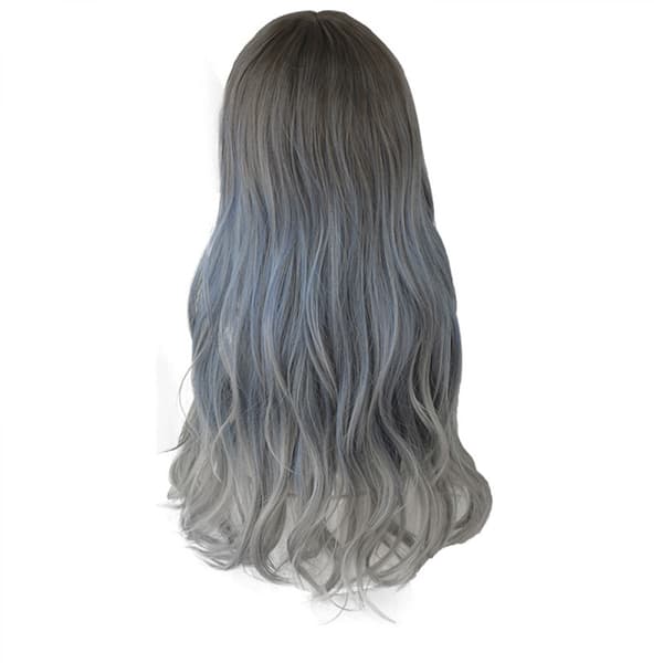 Kvinders Lange Krøllede Hår  Den Farvede Multicolor Gradient Kemiske Fiber Paryk