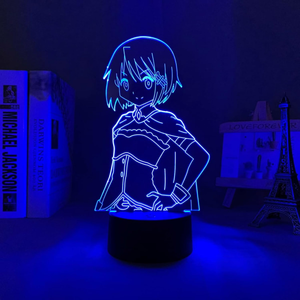 WJ Sayaka Miki Manga LED-nattlampa för barnrumsdekoration födelsedagspresent 7 färger skiftande lampa Anime 3D optisk illusion nattlampor PXJD