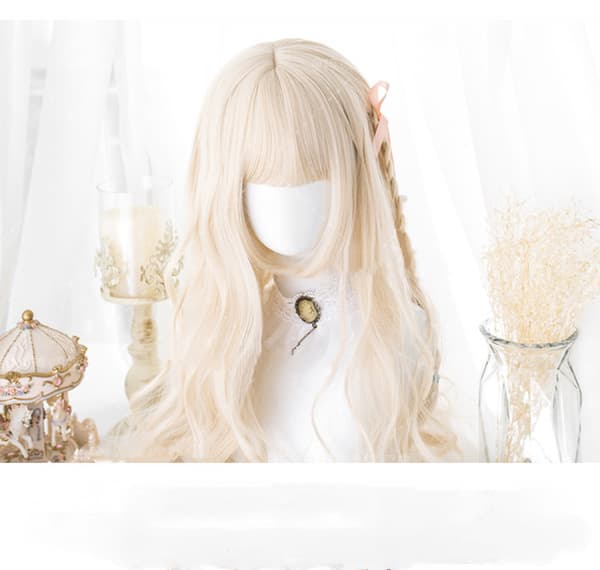 Lång lockig hårändar kostym cosplay peruk