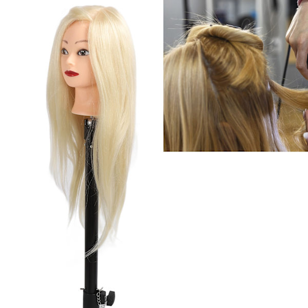 Hårdocka huvud frisör styling träning flätning övning docka huvud med stativ för frisörsalong