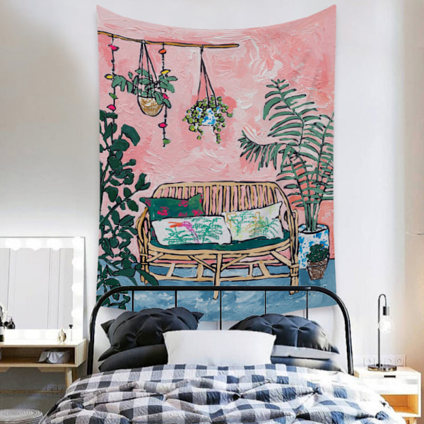 Wekity Botanical Boho Koti Tapetti Esteettinen Taide Koti Tausta Kangas Koriste Lahja Mandala Tapetti Koriste (ZJ825-54, 39 X 59 Tuumaa)