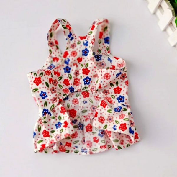 Hunde Blomsterkjole Sommer Kæledyr Blomster Vest Nederdel Pige Hvalp Tøj Kat Kjole Kjole (L Størrelse)