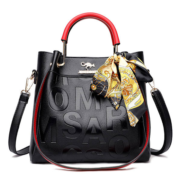 Designerväskor för damer Stora läderväskor Tote Messenger Axelväska Crossbody Topp Dragkedja Väska-Röd
