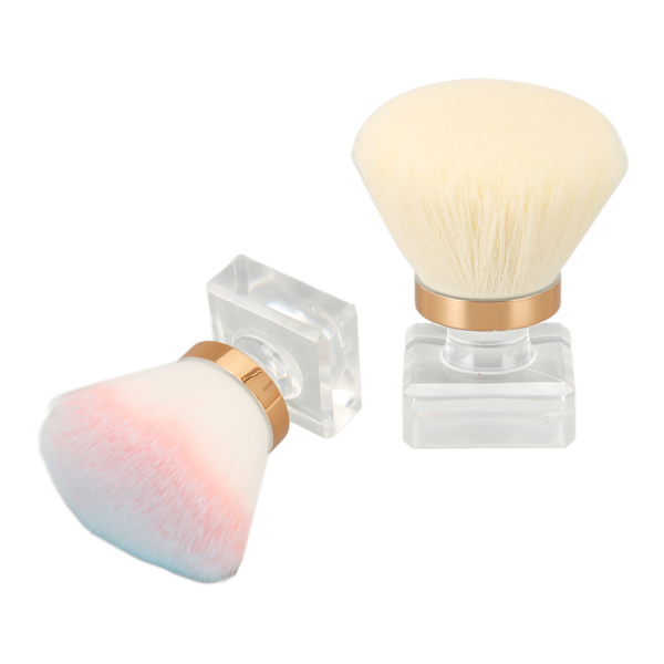 Puderborste Rund Huvud Kristallbas Bärbar Mjuka Borstar Nagel Dammborste Ergonomisk Rouge Borste för Makeup Nagelkonst