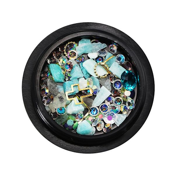 1 låda nagelkonst mix dekoration DIY Actylic Rhinestone färgglad manikyrverktyg #03