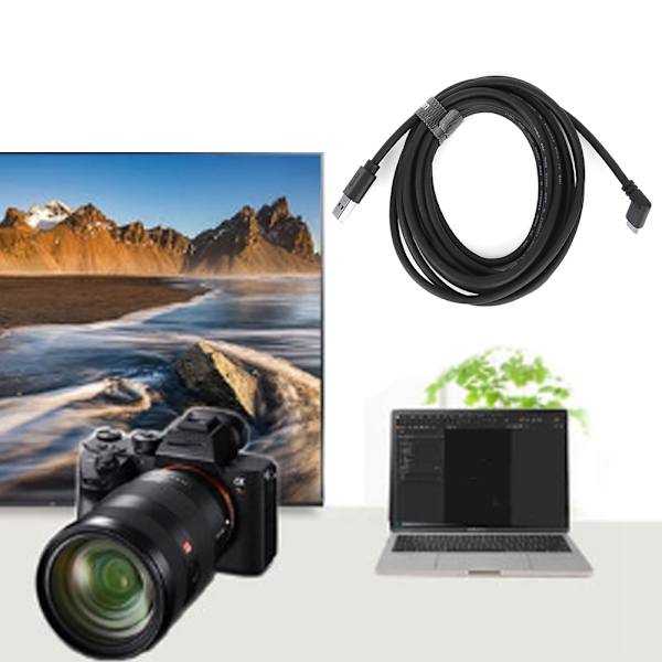 3 meter USB-kameraanslutningskabel typ C böj för Sony A7RIV A7RIII