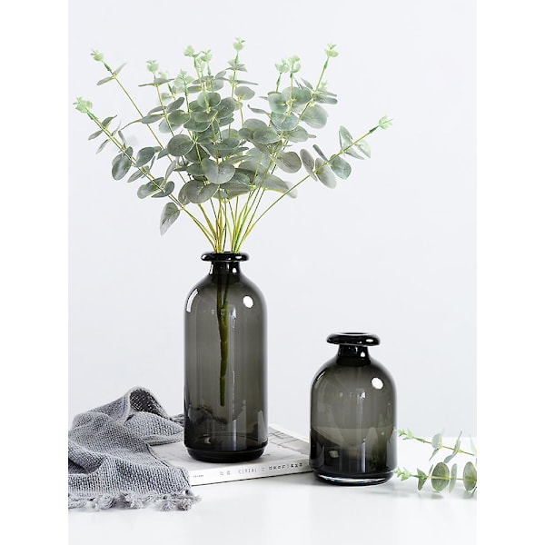 Nordisk Glasvas Svarta Blomvaser Heminredning Tillbehör Vardagsrumsinredning Vasdekoration Hushållstransparenta vaser