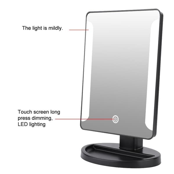 Touch Screen 38 LED Lighted Makeup Vanity Mirror Cosmetic Mirror med 10X Manifying (Svart)